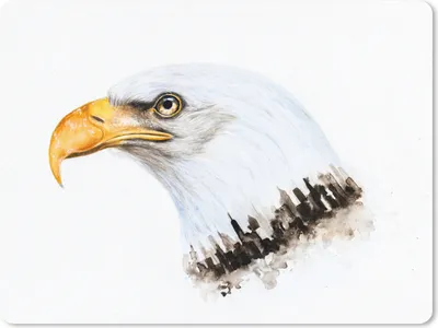 Produktbild von MuchoWow® Mauspad Mousepad Adler - Vogel - Aquarell 23x19 cm - Mousepads - Maus Mat - Pad - Mausunterlage - Schreibtischunterlage - Mauspad