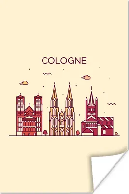 Produktbild von MuchoWow® Poster Köln - Skyline - Deutschland 40x60 cm - Plakate für die Wand - Poster Babyzimmer