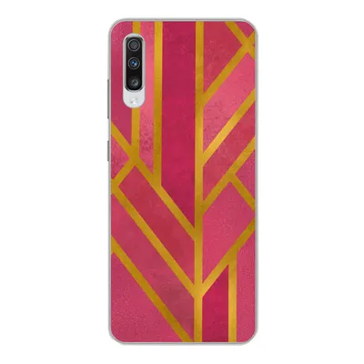 Produktbild von MuchoWow® Handyhülle Schutzhülle Hülle für Samsung Galaxy A70 Gold - Rosa - Geometrisch Silikon Softcase Handy Hülle - Schutzhaube