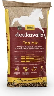 Produktbild von DEUKA TOP Mix Pferdefutter haferfrei, mineralisiert, vitaminisiert, Pellets & Flocken, 20 kg
