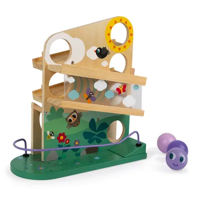 Produktbild von Janod Holz Kugelbahn Raupe - Lernspielzeug - buntes Design