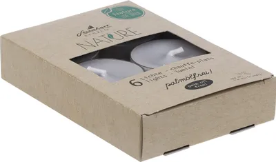 Produktbild von Teelichter "Nature" Grau 6er-Pack aus 100% natürlichen Rohstoffen ohne Palmöl