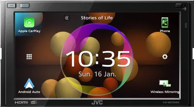 Obrázek produktu pro JVC KW-M875D 2DIN autorádio, Bluetooth, 6,8" LCD, DAB+, WiFi, USB, Zrcadlení, RDS, výkon 4×45W, Bass Boost, HDMI, bezdrátové Apple Car Pay/Android Auto