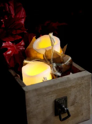 Produktbild von Best Season LED-Leuchtkerzen mit Echtwachs, 2 Stück, flackernd ca.6 x 5 cm,batteriebetrieben, amber LED, 066-27