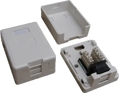 Obrázek produktu pro DATACOM UTP 1xRJ45 zásuvka CAT6 na omítku (protiprachová)
