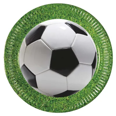 Obrázek produktu pro Párty papírové talíře FOTBAL - 23 cm - 8 ks