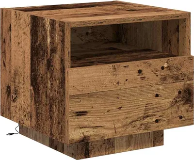 Produktbild von Nachttisch mit Schubladen Altholz 40 x 39 x 37 cm Holzwerkstoff