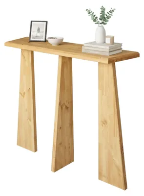 Produktbild von Konsolentisch Dflamign, Ausziehbarer Mehrzwecktisch, Eingangskonsole, Regal mit Erweiterungen, 100x28h83 cm, Eiche
