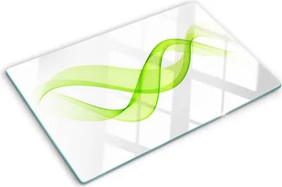 Produktbild von Tulup Glas Herdabdeckplatte - 80x52 cm - Glaskeramikkochfeld-Abdeckung Spritzschutz Glasabdeckplatte - Einteilig - Kunst: Modern & Klassisch - Bunte Wellen - Grün