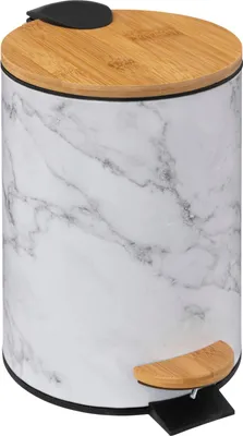 Image de Poubelle à fermeture douce en métal 3 l « Lea » blanche effet marbre - 5 five simply smart