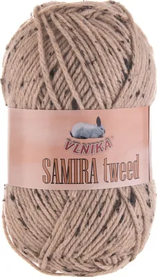 Produktbild von 100g Strickgarn Samira Tweed Klassikgarn Strickwolle Handstrickgarne Farbwahl, Farbe:hellbraun