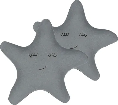 Produktbild von BELIANI Dekokissen Grau Baumwolle 2er Set Sternenform 40 x 40 cm Wohnzimmer Kindezimmer