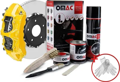 Produktbild von OMAC Bremssattellack Bremssattelfarbe California Gelb Auto Lack Set Tuning