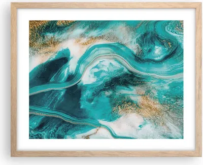 Produktbild von Gerahmtes Poster - Rahmen in heller Eiche - Wasser Meer Ozean - 50x40 cm - Wand Bild - Wanddeko - Wandbilder - Kunstposter - Wandposter - Bilderrahmen - Bilder - Kunstdruck - P2NAA50x40-5108