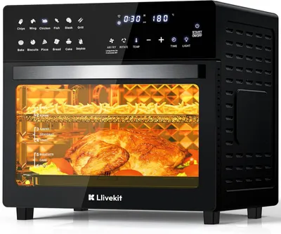 Produktbild von LLIVEKIT Heißluftfritteuse, Backofen Heißluftofen Backofen mit Umluft Temperatur 60-230 °C Timer 0-90 Min. 26 L 1700 W