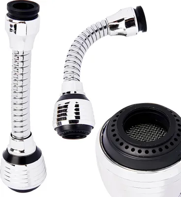 Produktbild von BRAUSEKOPF 15cm mit 3 Funktionen Strahlregler Mischdüse Schwenkbrause Wasserhahnaufsatz Wasserhahn-Aufsatz Küche Wassersparer 15