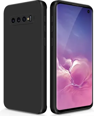Produktbild von Silikon Hülle für Samsung Galaxy S10 Flüssigsilikon Dünn Gel Gummi Matt Kratzfeste Schutzhülle Schwarz