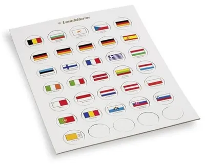 Produktbild von Flaggen-Chips aus Karton, passend für 2-Euro Kapsel, 26 mm Ø
