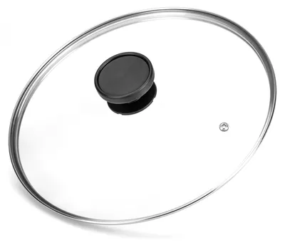Productafbeelding van Alluflon glazen deksel, 30 cm, rond, zwart, transparant, 30 cm
