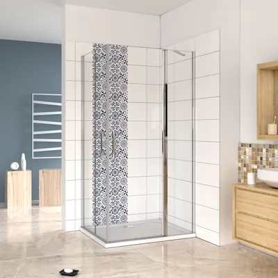 Produktbild von 100X90X195cm Duschkabine Duschabtrennung Duschtür Duschwand Nano+ESG Glas&6mm Glasstärke