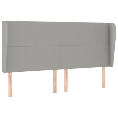 Produktbild von vidaXL Kopfteil mit Ohren Hellgrau 163x23x118/128 cm Stoff