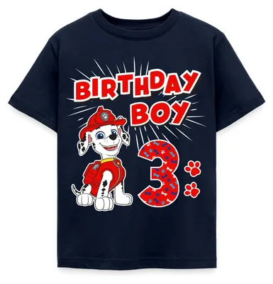 Produktbild von Spreadshirt Paw Patrol Marshall Geschenk 3. Geburtstag Kinder T-Shirt, 110/116 (5-6 Jahre), Navy