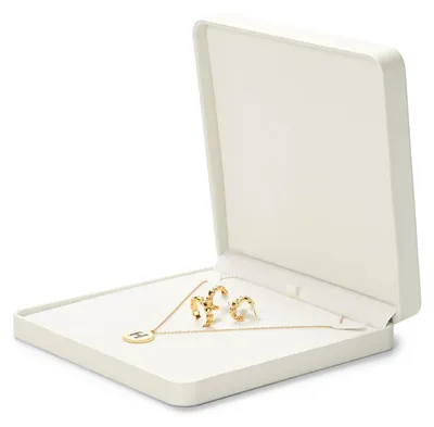 Produktbild von Schmuckbox aus Leder mit Fächern für Ringe und Ohrringe