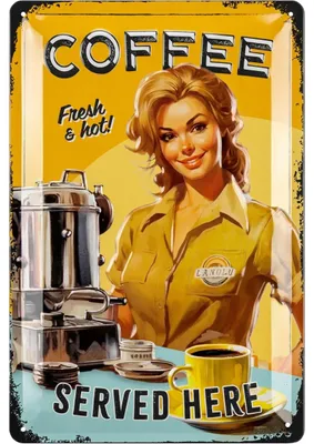Produktbild von Retro Blechschild Kaffee Deko für Küche, Coffee Bar Schild, Kaffee Schild, Kaffee Bild, Küche Bilder, Vintage Deko Küche 20x30cm