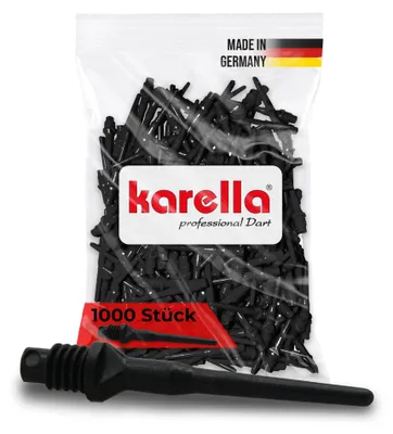 Immagine prodotto di Punte per freccette Karella 2BA Softdarts nere lunghe - Confezione da 1000 pezzi