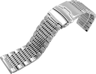 Produktbild von Minott | Edelstahlband massiv | Sicherheitsfaltschließe | silberfarben, Stegbreite:22mm