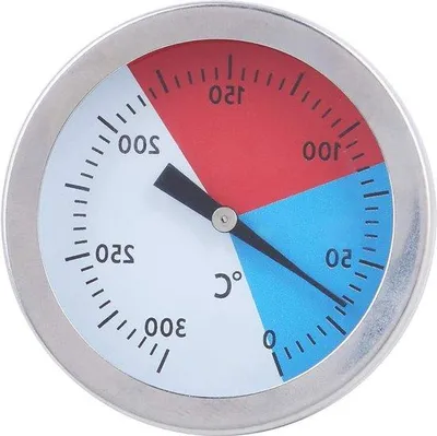 Productafbeelding van Temperatuursensor voor grill en oven - Metalen meetinstrument voor temperaturen van 0-300 graden Celsius, gemaakt van roestvrij staal, geschikt voor warmtekamers, gistingskamers, ovens en barbecues.