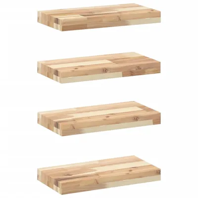 Immagine prodotto di Mensole da Parete 4 pz 60x20x4 cm Legno Acacia Non Trattato