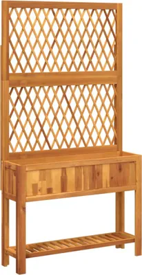 Produktbild von Pflanzkübel mit Rankgitter & Ablage 100x32x185 cm Akazienholz