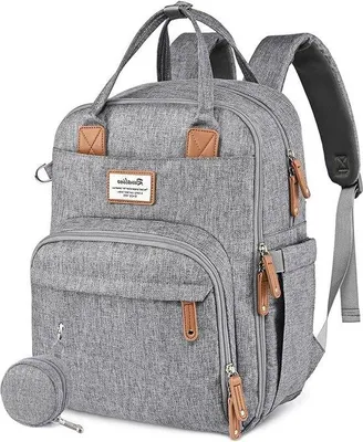 Produktbild von Famanu Wickelrucksack mit Wickelmatte für Eltern - Grau
