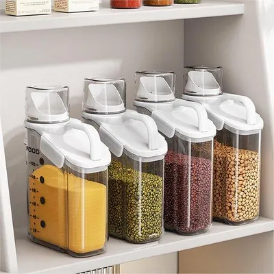 Image de Grande boîte à snacks hermétique - 2,8 L - 95 oz - en plastique - sans BPA - avec distributeur - 1 pièce