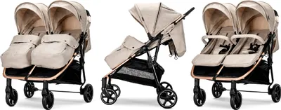 Produktbild von Lorelli DUO Zwillingsbuggy/Geschwisterbuggy bis 22 kg – 2 Sitze, Liegeposition, Alurahmen, Einhand-Faltung, großes Verdeck, EN 1888