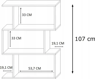 Produktbild von MATKAM BASK 3 Bücheregal aus Holzspanplatten, B/H/T 76,4x107x28cm, Standregal, Würfelregal, freistehend, perfekt als Raumtrenner (Artisan Eiche)