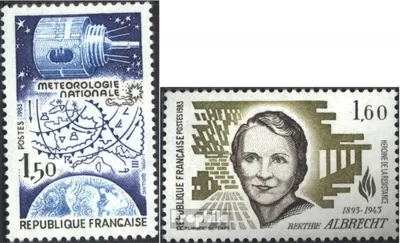 Produktbild von Briefmarken Frankreich 1983 Mi 2416,2417 (kompl.Ausg.) postfrisch Wetterkunde