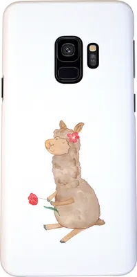 Produktbild von Mr. & Mrs. Panda Samsung Galaxy S9 Handyhülle Alpaka Blume - Weiß - Geschenk, Smartphone Hülle, Lama, Lamas, Handy Schutzhülle, Spruch, Cover