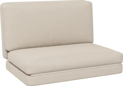 Produktbild von HOMCOM Bodensofa 3-in-1 Klappbar Schlafsofa Bodensessel mit Samtoptik, Gepolstert Sofabett bis 240 kg belastbar für Schlafzimmer, Wohnzimmer, Beige