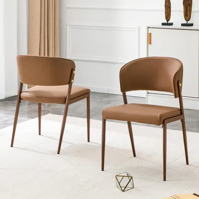 Produktbild von 2 Esszimmerstühle modern, gepolstert, Metallgestell, ergonomisch, Für Esszimmer, Wohnzimmer und Küche, nur Stuhl