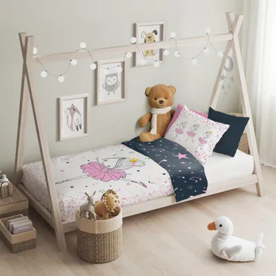 Produktbild von Kinderbettwäsche 100x135 cm + 40x60 cm Ballerina 100x135 cm + 40x60 cm - Balerina