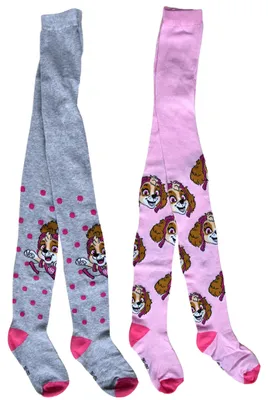 Produktbild von Paw Patrol Strumpfhose für Mädchen - Skye Kinder Strickstrumpfhose Kinderstrumpfhose Rosa/Grau (2er Pack) 23-26