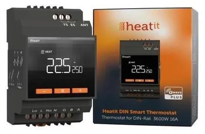 Immagine prodotto di Termostato intelligente DIN, compatibile con Z-Wave e MODBUS, ad alta efficienza energetica