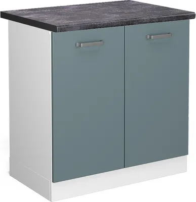 Produktbild von Spülenunterschrank Vicco R-Line Blau-Grau 80 cm , AP Anthrazit, Model 46655