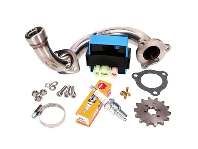 Produktbild von Entdrosselungskit CDI einstellbar / Edelstahlkrümmer für Derbi Senda, Aprilia RX, SX, Gilera RCR, SMT 2018- (Euro4)