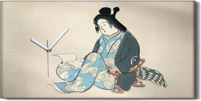 Produktbild von Küchenuhr Bürouhr Leinwand Uhr 60x30 Malerei Asiatischer Frauen Kimono Kunst - weiße Hände
