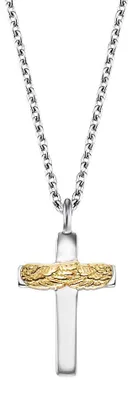 Produktbild von Engelsrufer Damen Halskette aus Sterling Silber und Kreuz mit Flügelchen Anhänge