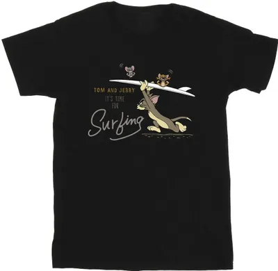 Immagine prodotto di Tom e Jerry - Maglietta "E' tempo di fare surf" per uomo BI52123 (S) (Nero)