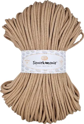 Zdjęcie produktu dla Pleciony sznurek bawełniany z rdzeniem 5mm 100m, przędza makrama, sznurek makrama, sznurek szydełkowy, sznurek makrama, przędza naturalna, sznurek 5mm